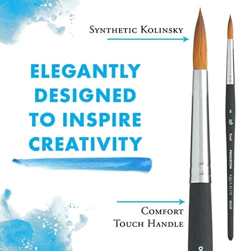 Princeton Aqua Elite Series 4850 Watercolor Paint Brush, Round, Size 8 | Synthetic Kolinsky Performance thumbnail 4