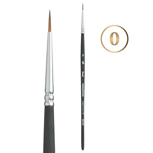 Princeton Aqua Elite Series 4850 Watercolor Paint Brush, Round, Size 0 | Synthetic Kolinsky Performance thumbnail 1