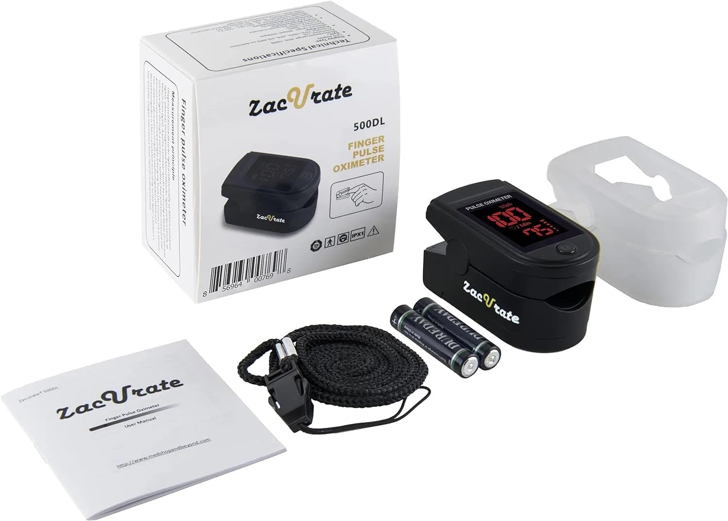 Zacurate 500 Series Fingertip Pulse Oximeter Royal Black | FDA Approved for Sports & Aviation Use - view 5