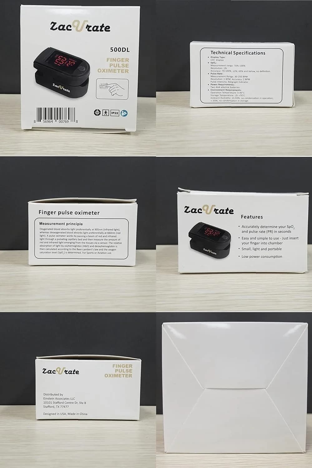 Zacurate 500 Series Fingertip Pulse Oximeter Royal Black | FDA Approved for Sports & Aviation Use - view 6