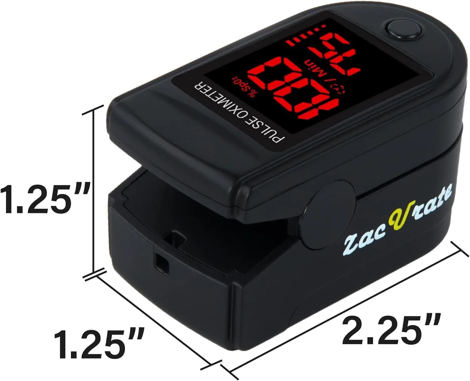 Zacurate 500 Series Fingertip Pulse Oximeter Royal Black | FDA Approved for Sports & Aviation Use - view 3