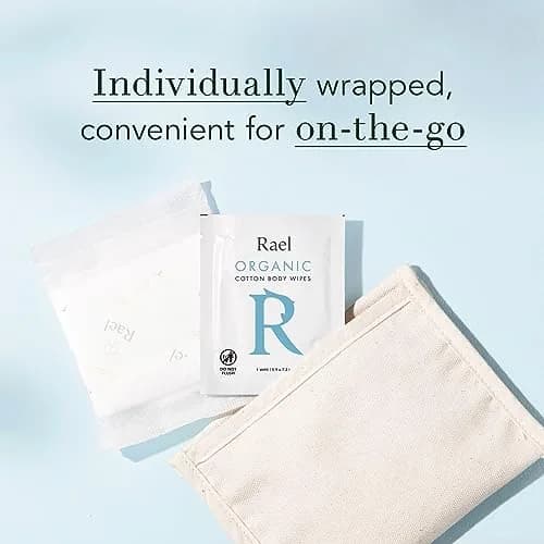 Rael Organic Cotton Wipes, Body Cloth, On-the-Go, All Skin Types (40 Ct) | Unscented, Hypoallergenic, Vegan thumbnail 4