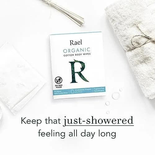 Rael Organic Cotton Wipes, Body Cloth, On-the-Go, All Skin Types (40 Ct) | Unscented, Hypoallergenic, Vegan thumbnail 5
