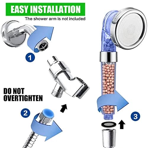 VIKILY Filtered Shower Head with Handheld, 3 Spray Modes, 156 ml (5.5 Fl Oz) | Purifies Water for Healthier Skin & Hair thumbnail 6