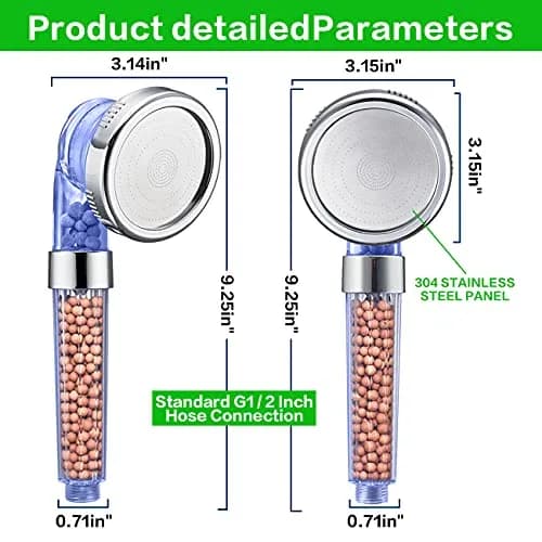 VIKILY Filtered Shower Head with Handheld, 3 Spray Modes, 156 ml (5.5 Fl Oz) | Purifies Water for Healthier Skin & Hair thumbnail 7