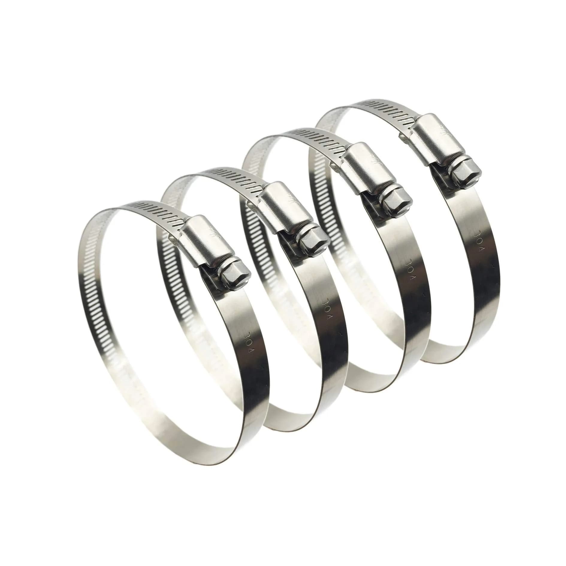 EesTeck 3 Inch 304 Stainless Steel Hose Clamps (4-Pack) | 65-89mm Adjustable Worm Drive Duct Clamps — 3" -4Pcs