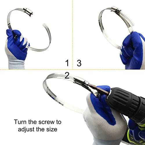 EesTeck 3 Inch 304 Stainless Steel Hose Clamps (4-Pack) | 65-89mm Adjustable Worm Drive Duct Clamps thumbnail 5