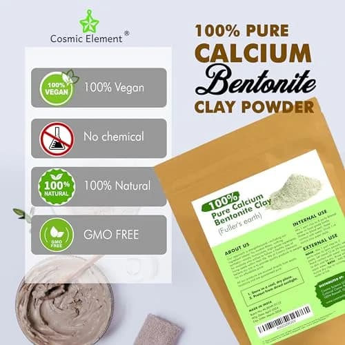 Cosmic Element Calcium Bentonite Clay Powder 8 oz | Skin Detox & Deep Pore Cleansing thumbnail 5