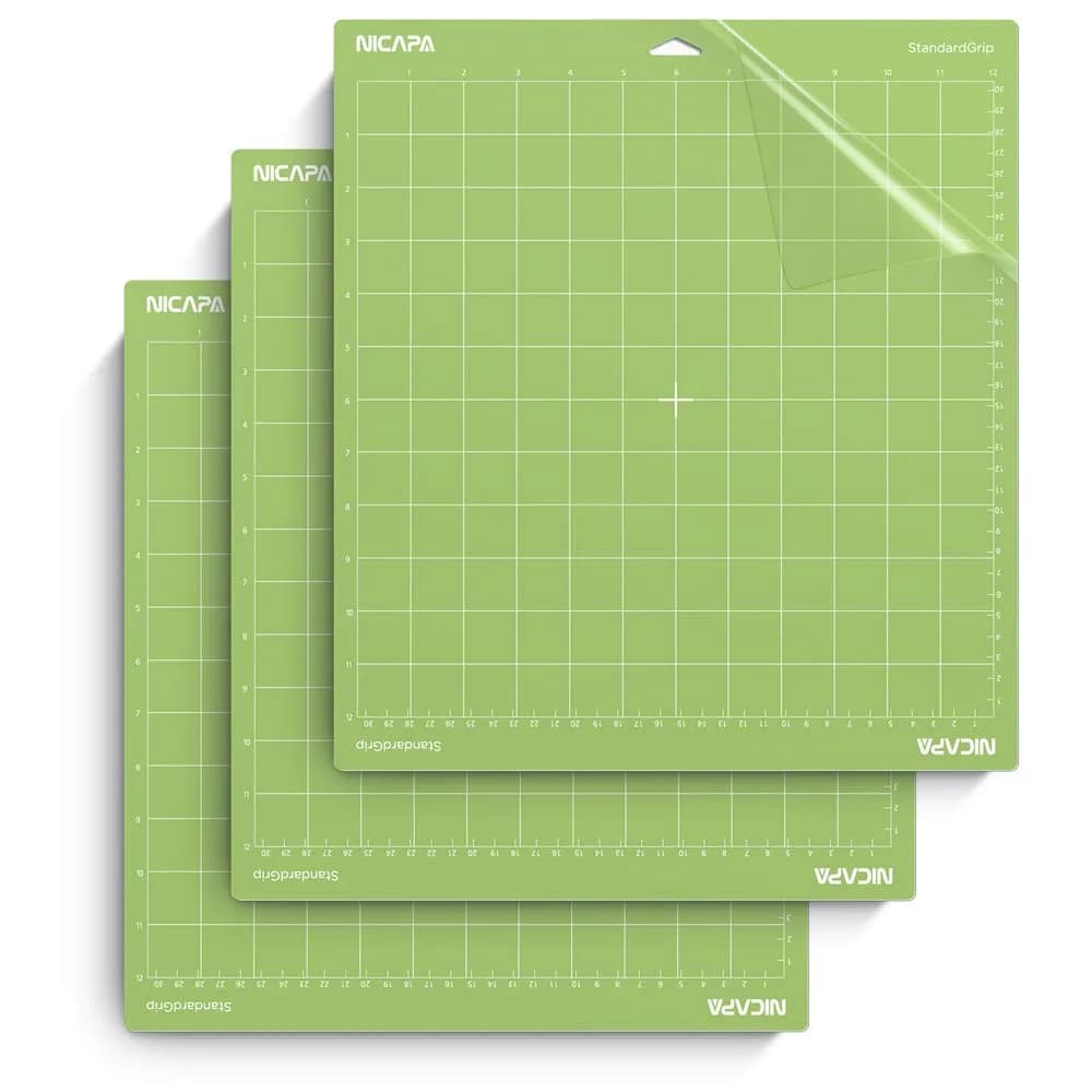 NICAPA Standard Grip Cutting Mat 12x12 inch (3 Pack) | Self-Healing Quilting Replacement Mats for Cricut - main product image