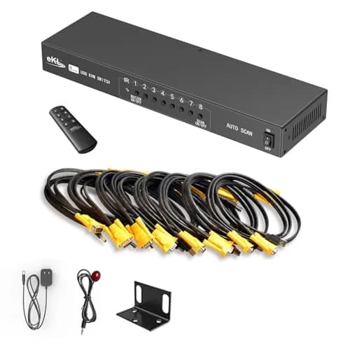eKL 8 Port VGA KVM Switch 8x2 Support USB Audio Keyboard Mouse 1920x1440 | Share 8 Computers thumbnail 9