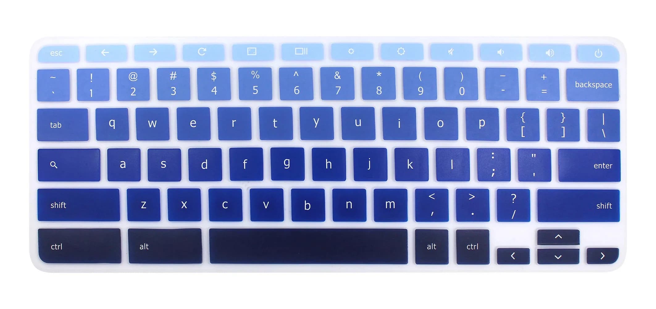 YYubao Ombre Blue Silicone Keyboard Skin for Lenovo Chromebooks | Fits 11.6" & 14" Models - main product image