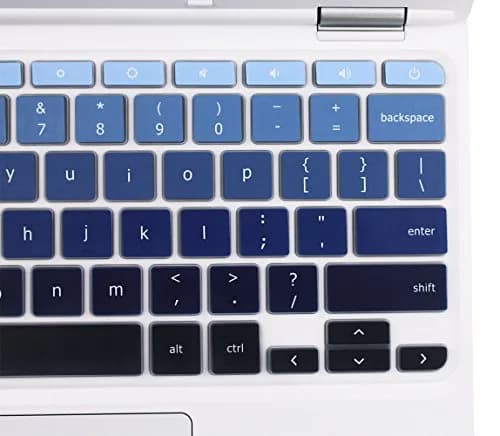 YYubao Ombre Blue Silicone Keyboard Skin for Lenovo Chromebooks | Fits 11.6" & 14" Models thumbnail 4