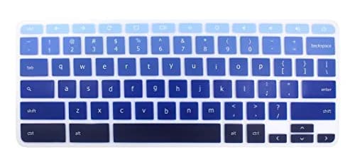 YYubao Ombre Blue Silicone Keyboard Skin for Lenovo Chromebooks | Fits 11.6" & 14" Models thumbnail 1
