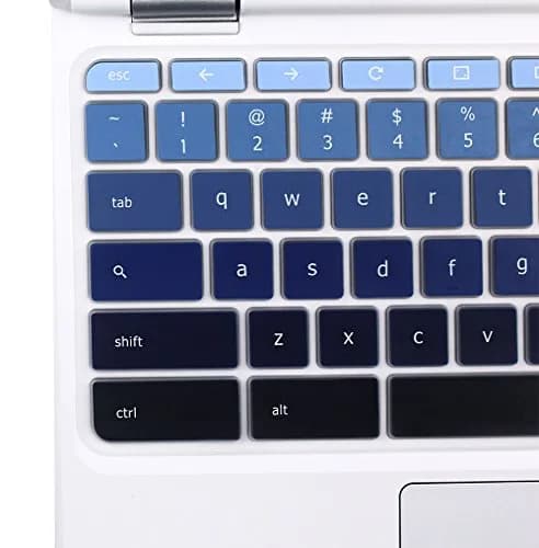 YYubao Ombre Blue Silicone Keyboard Skin for Lenovo Chromebooks | Fits 11.6" & 14" Models thumbnail 3