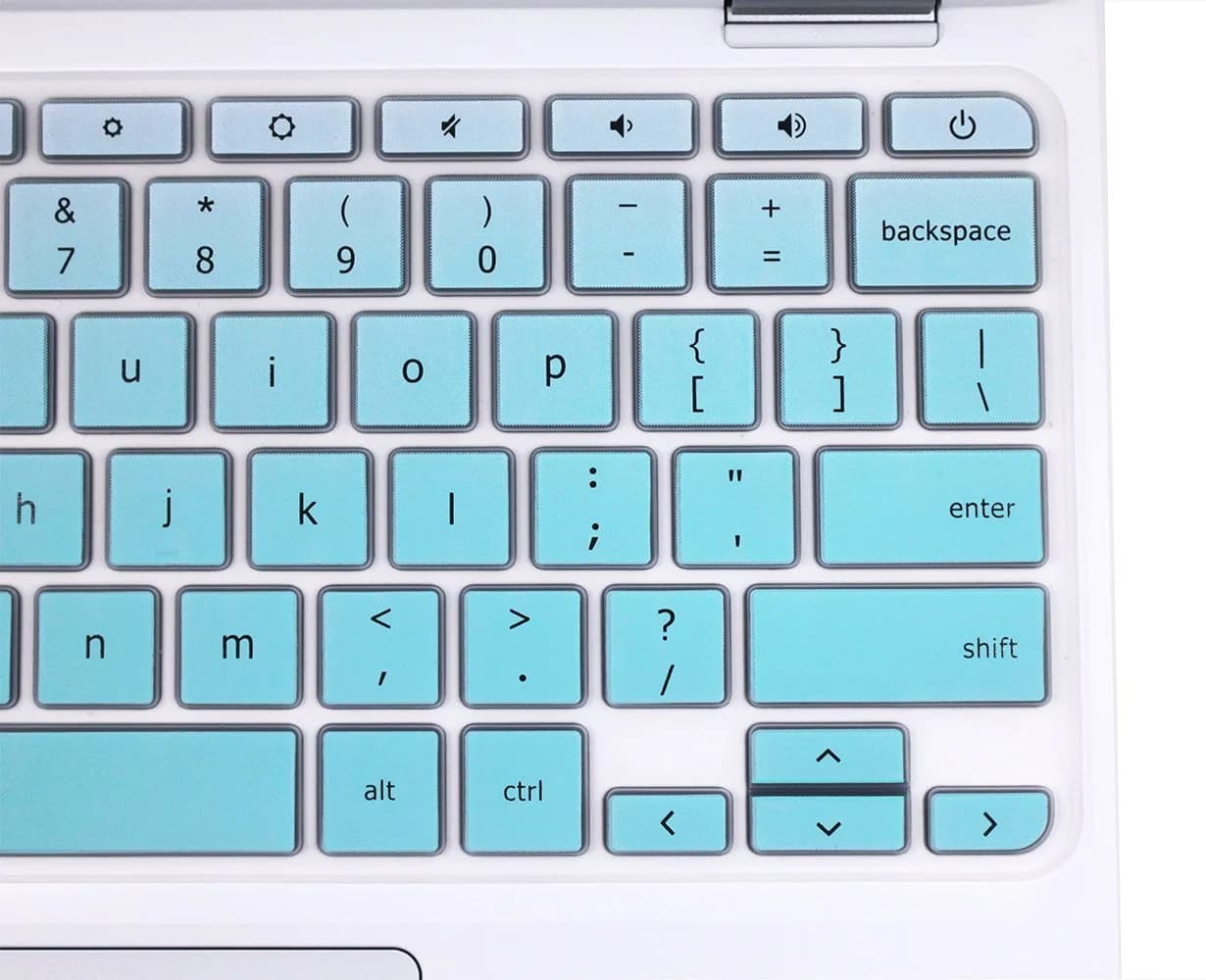 YYubao Silicone Keyboard Skin Cover for Lenovo Chromebook 11.6" & 14" Models | Ombre Mint - view 4