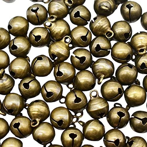 Maydahui 100 PCS Small Jingle Bells 10mm (0.4 inch) Vintage Bronze | 100-Piece Pack for Crafts & Decor thumbnail 8