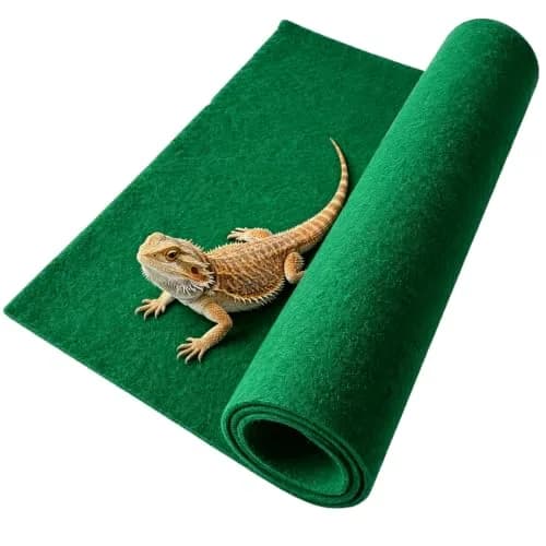 Hamiledyi Reptile Carpet 39 x 20 Inch Terrarium Bedding Substrate Liner for Bearded Dragon, Gecko, Tortoise | Soft, Reusable & Easy to Clean thumbnail 1