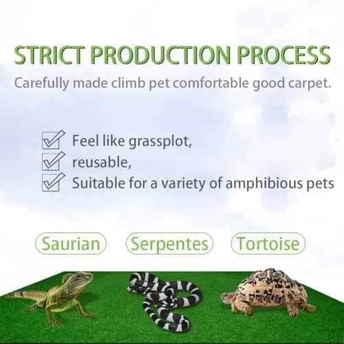 Hamiledyi Reptile Carpet 39 x 20 Inch Terrarium Bedding Substrate Liner for Bearded Dragon, Gecko, Tortoise | Soft, Reusable & Easy to Clean thumbnail 4