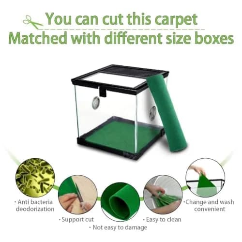 Hamiledyi Reptile Carpet 39 x 20 Inch Terrarium Bedding Substrate Liner for Bearded Dragon, Gecko, Tortoise | Soft, Reusable & Easy to Clean thumbnail 5