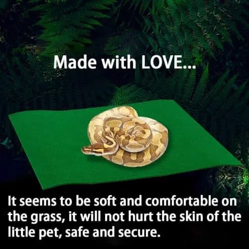 Hamiledyi Reptile Carpet 39 x 20 Inch Terrarium Bedding Substrate Liner for Bearded Dragon, Gecko, Tortoise | Soft, Reusable & Easy to Clean thumbnail 6