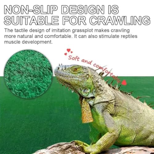 Hamiledyi Reptile Carpet 39 x 20 Inch Terrarium Bedding Substrate Liner for Bearded Dragon, Gecko, Tortoise | Soft, Reusable & Easy to Clean thumbnail 2