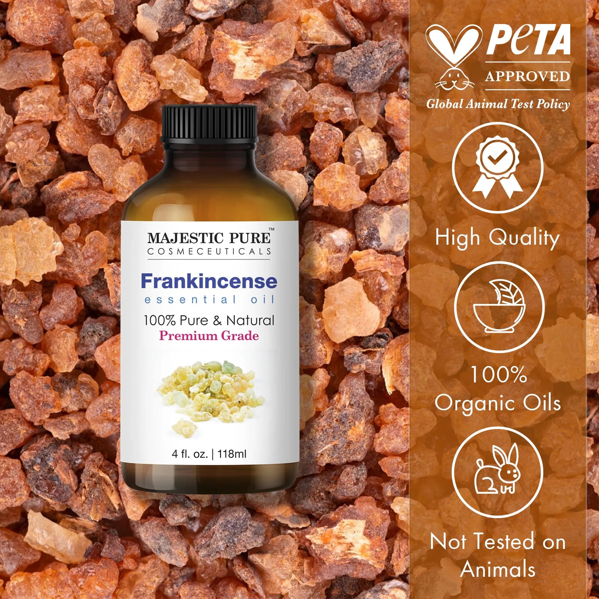 Majestic Pure Frankincense Essential Oil 120ml (4 Fl Oz) | Pure & Natural Aromatherapy Oil - view 3