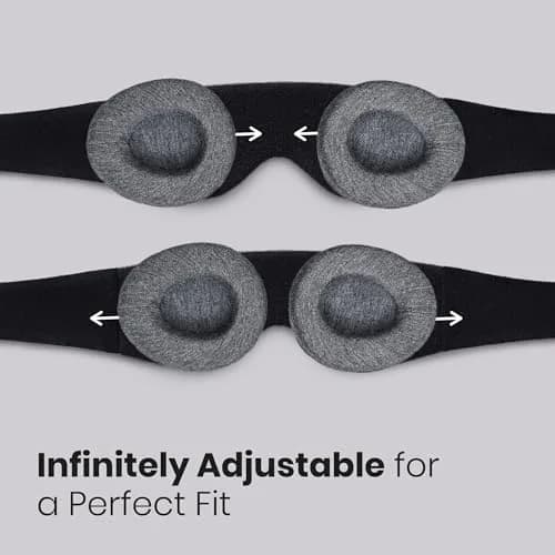 Manta Original Sleep Mask Gray | Maximum Blackout, Adjustable, Zero Eye Pressure, 1 Count thumbnail 4