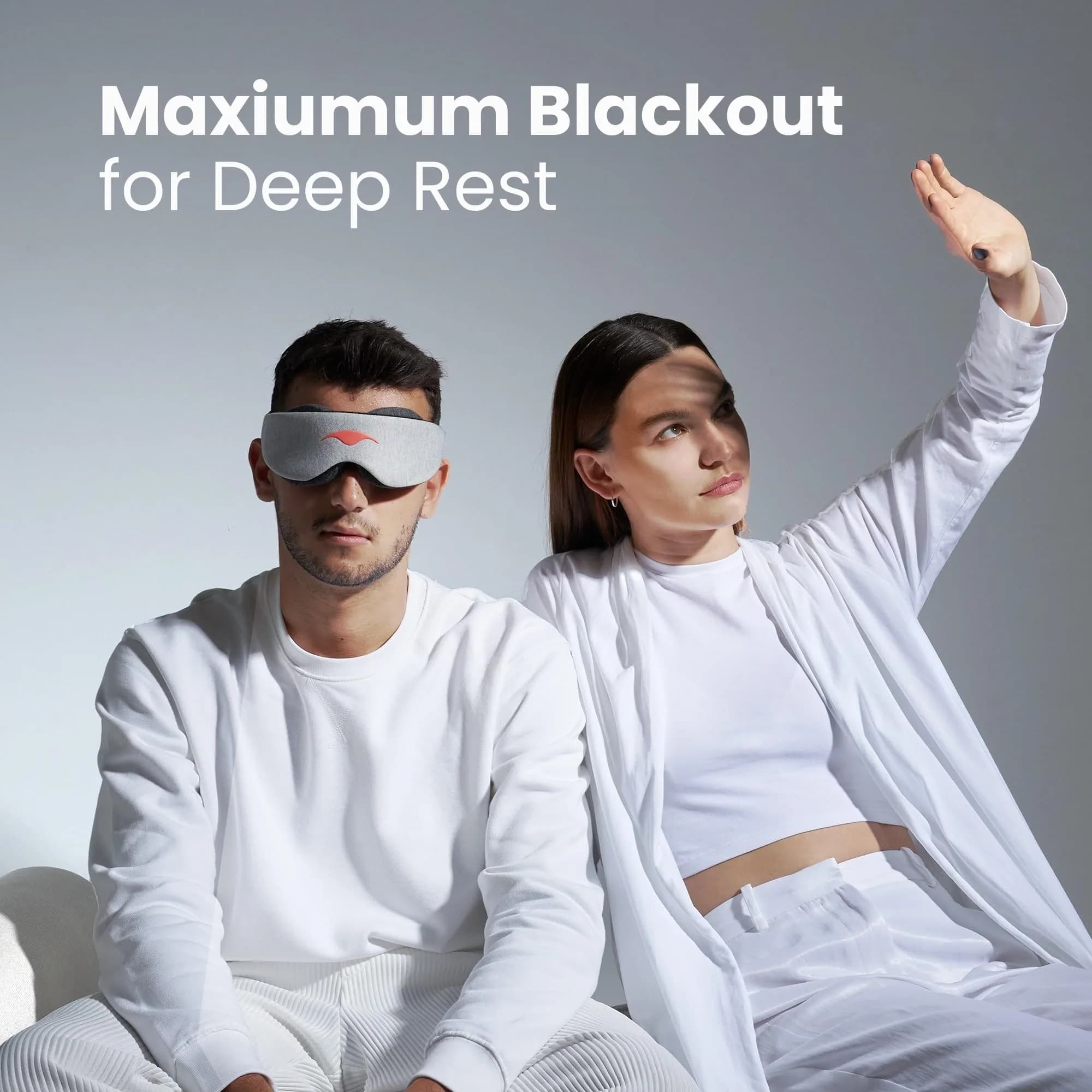 Manta Original Sleep Mask Gray | Maximum Blackout, Adjustable, Zero Eye Pressure, 1 Count - view 3