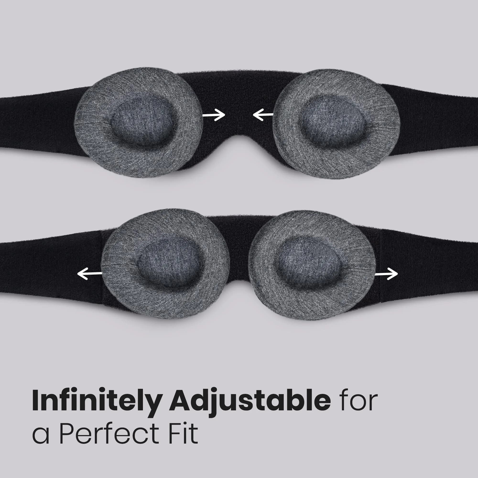 Manta Original Sleep Mask Gray | Maximum Blackout, Adjustable, Zero Eye Pressure, 1 Count - view 4