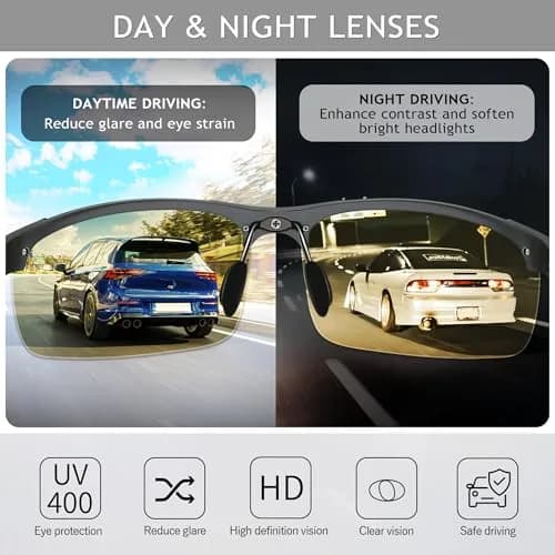 SUNGAIT HD Night Vision Polarized Sunglasses Gunmetal Frame | Anti Glare for Night Driving thumbnail 2