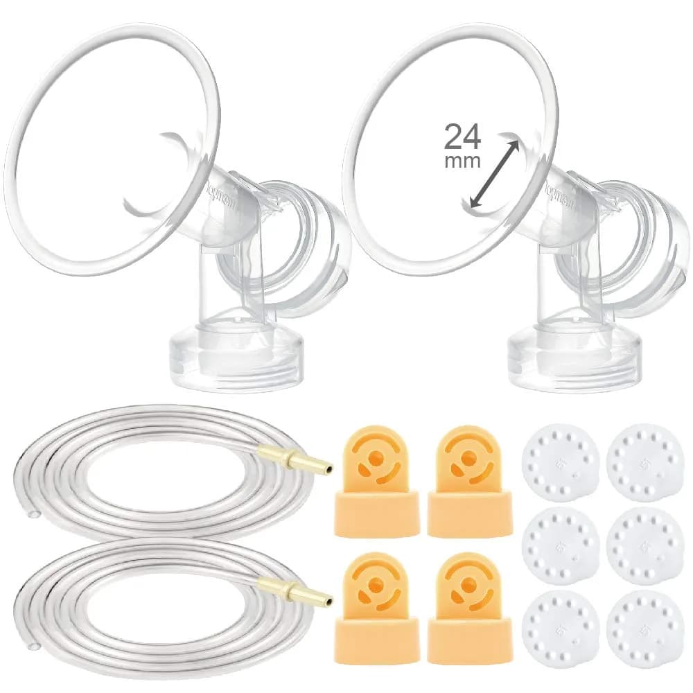 Maymom Breast Pump Kit Compatible with Medela Pump in Style Advanced | 14 Pack, BPA & DEHP Free, 24mm Flange
