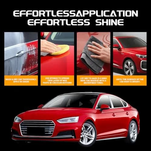 WEICA Car Wax for Red, Orange & Warm Color Paints | Sun Fade Defender & Metallic Pop | 180g Paste thumbnail 5