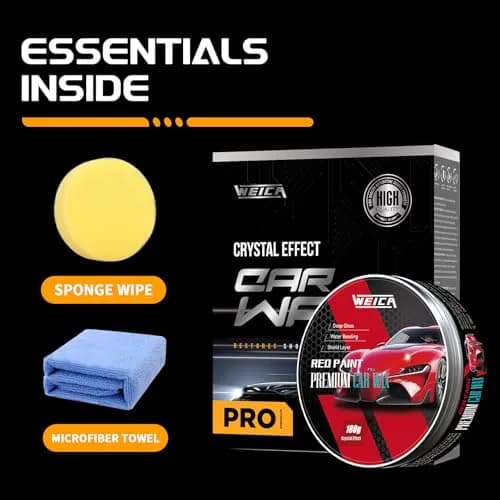 WEICA Car Wax for Red, Orange & Warm Color Paints | Sun Fade Defender & Metallic Pop | 180g Paste thumbnail 6