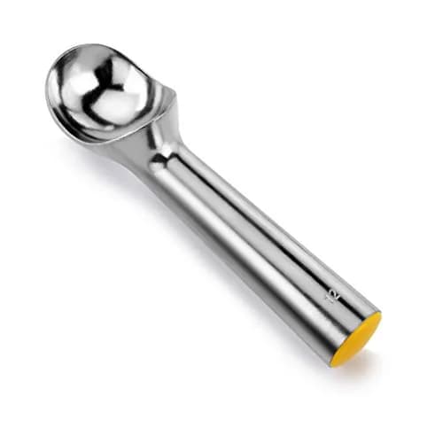 New Star Foodservice Ice Cream Scoop (Size 12) | 1.5 oz Portion, Aluminum, Yellow Handle thumbnail 1
