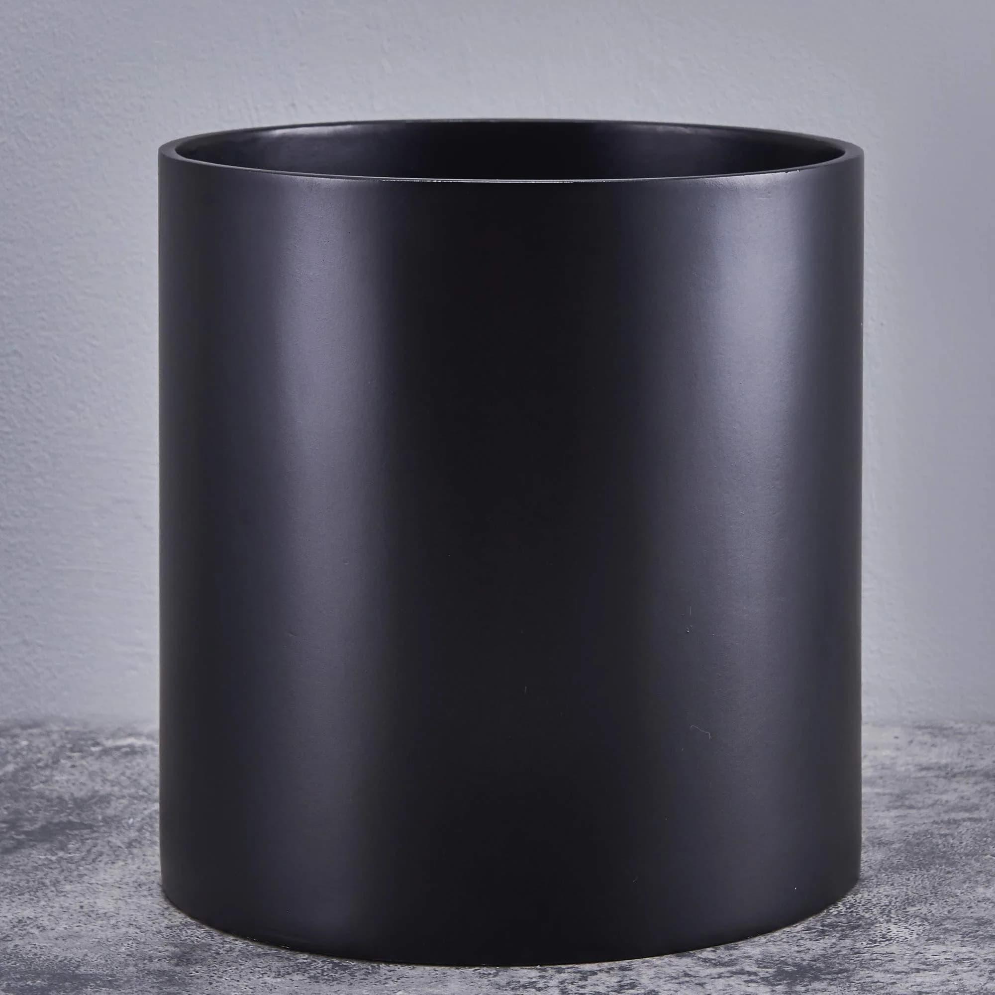 FaithLand 12 Inch Fiberstone Planter | Lightweight Modern Cylinder Plant Pot with Drainage Hole & Plug