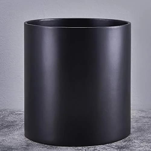 FaithLand 12 Inch Fiberstone Planter | Lightweight Modern Cylinder Plant Pot with Drainage Hole & Plug thumbnail 1