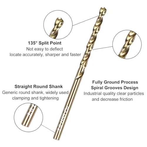Sipery 3mm Cobalt Drill Bit 1/8" | Heat-Resistant Steel for Hard Metals (70-120 chars) thumbnail 2