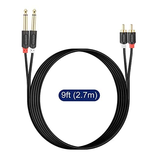 J&D Dual 1/4 inch TS to Dual RCA Stereo Audio Cable 2.74 m (9 Feet) | Gold Plated Connectors for Minimal Signal Loss thumbnail 7