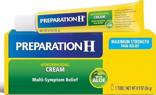 Preparation H Maximum Strength Hemorrhoid Pain Relief Cream 0.9 oz (26g) | FDA Approved Medication for Seniors thumbnail 1