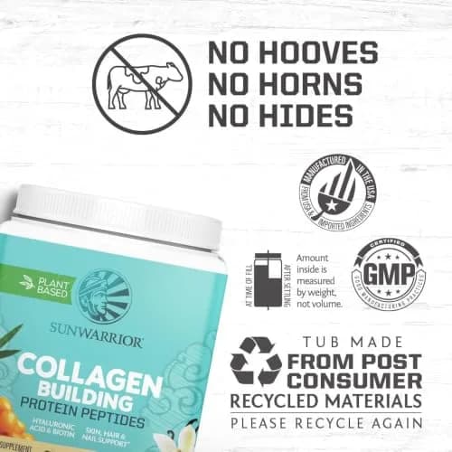 Sunwarrior Vegan Collagen Peptides with Biotin, Vanilla, 20 Servings | Plant-Based Collagen Support for Skin & Hair thumbnail 3