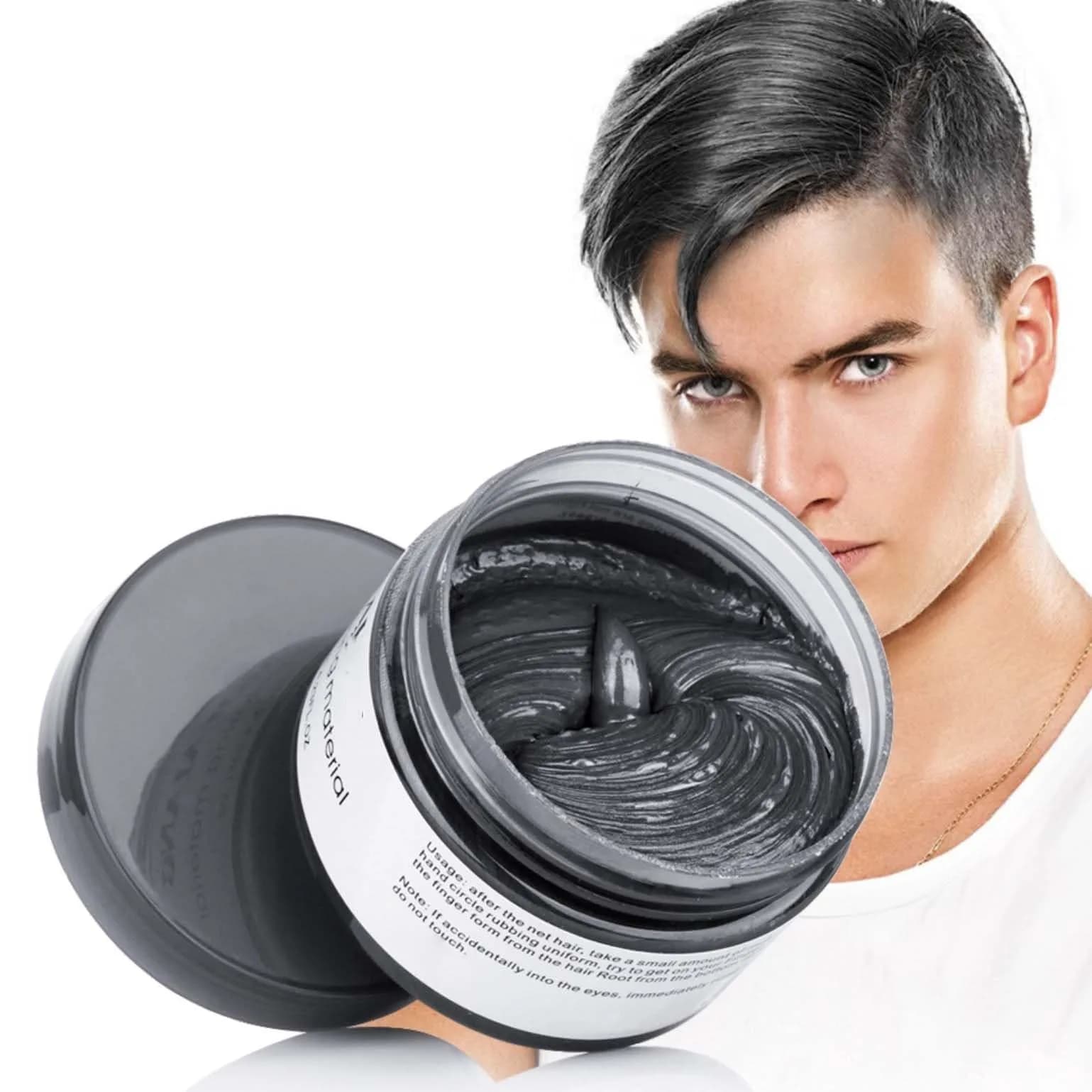 SWAKER Black Hair Color Wax 130ml (4.23 oz) | Temporary Styling Cream for Vibrant Color - main product image