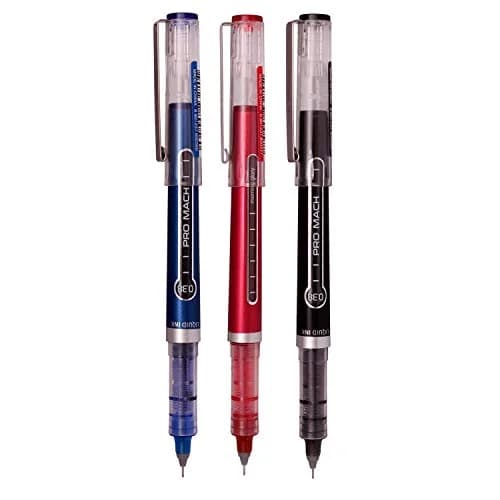 Morning Glory Pro Mach Roller Ball Pen - 0.38 mm Fine Point Tip (Pack of 3 Blue) | Smooth Ink Flow for Students & Office thumbnail 1