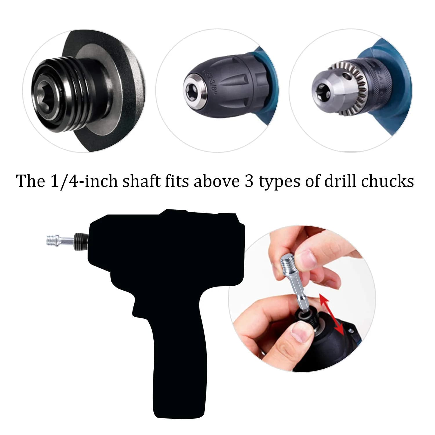 Kichwit Drill Power Brush Tile Scrubber Kit 4 Inch (10.16 cm) Pads & 2 Inch (5.08 cm) Brush | Heavy Duty Cleaning Tool - view 4