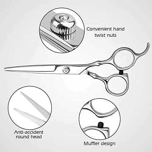 Himart Professional Hair Cutting Scissors Set with Comb and Case | 7-Piece Silver Kit for Home & Salon Use thumbnail 2