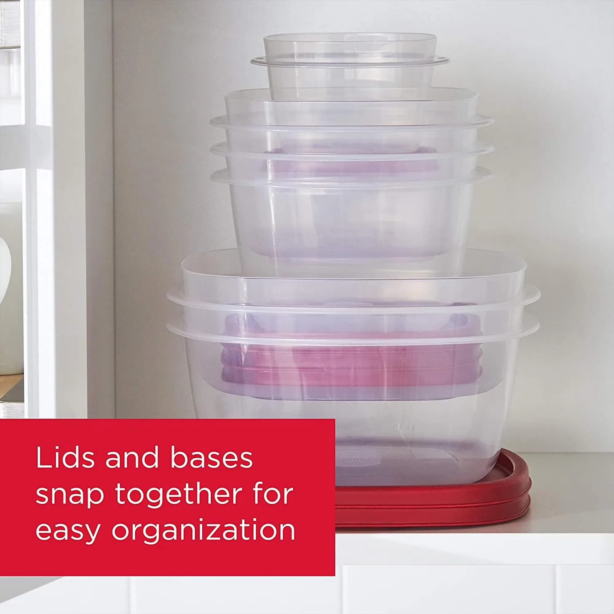 Rubbermaid 42-Piece Food Storage Containers with Lids | Vented Lids, BPA-Free, Microwave Safe, Stackable - view 3