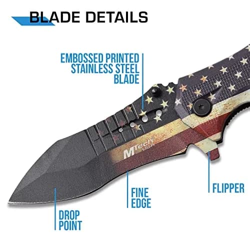 MTech USA MT-A845F Folding Tactical Knife 3.75" Blade | Spring Assisted, Ambidextrous Handle thumbnail 3