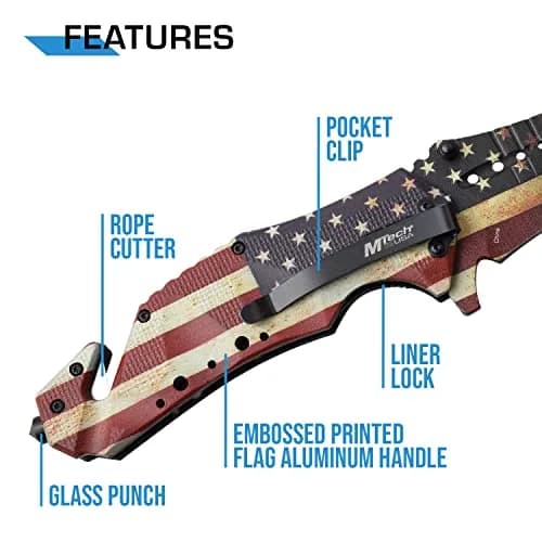 MTech USA MT-A845F Folding Tactical Knife 3.75" Blade | Spring Assisted, Ambidextrous Handle thumbnail 4