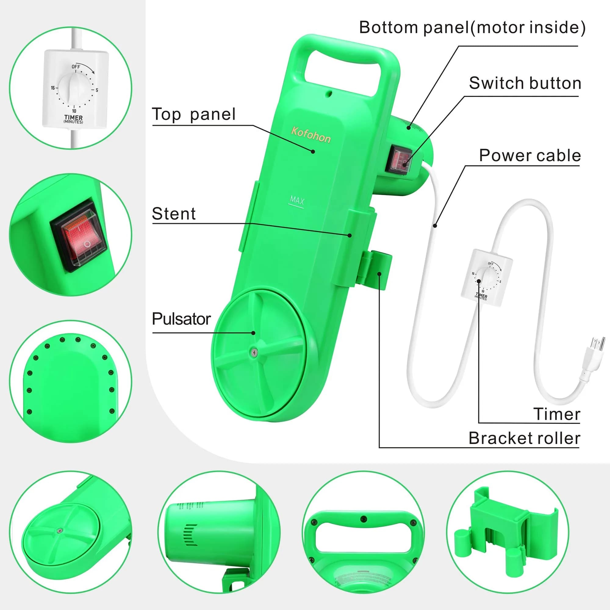 KOFOHON Portable Washing Machine Replacement Belt - Green (20 Sets) - view 3