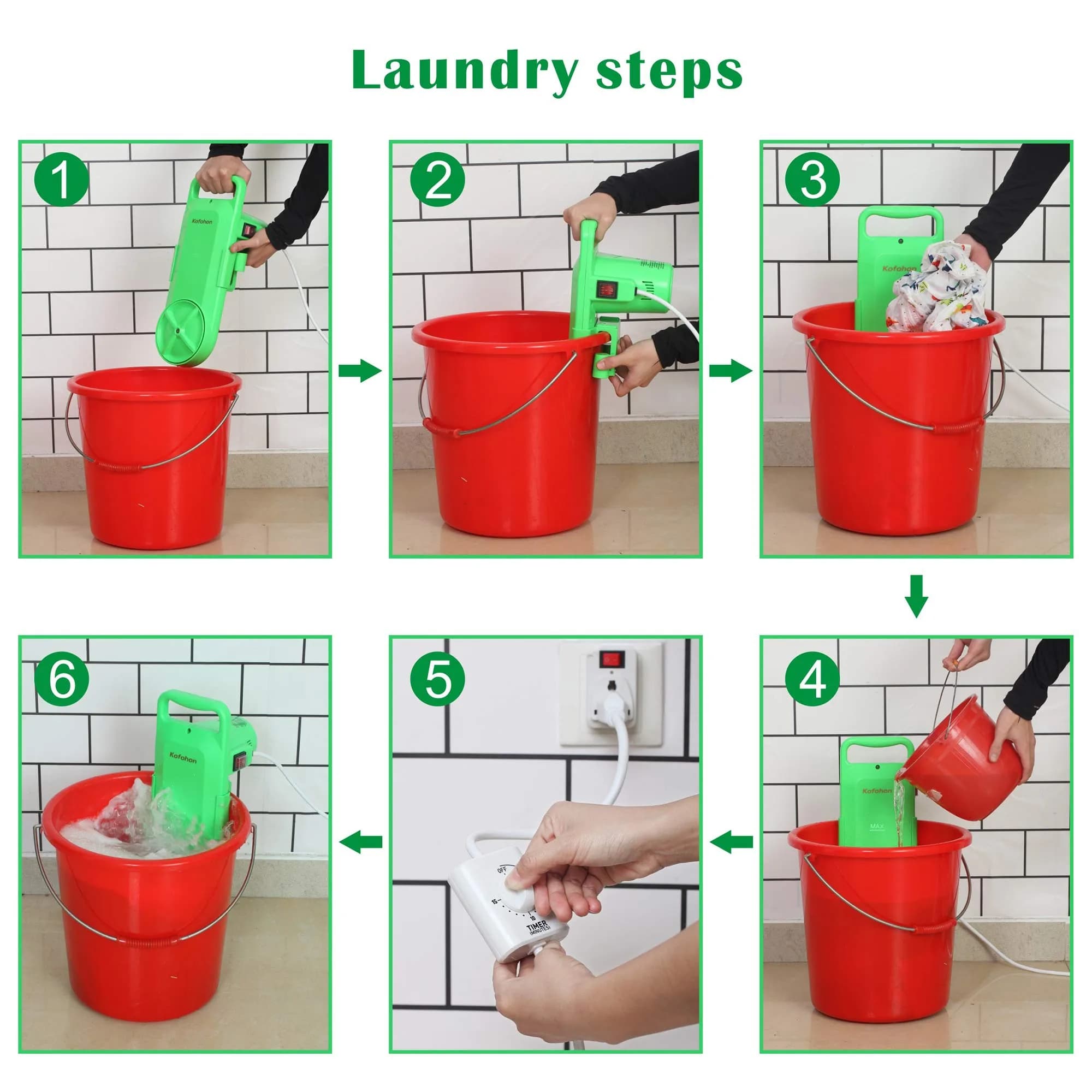 KOFOHON Portable Washing Machine Replacement Belt - Green (20 Sets) - view 4