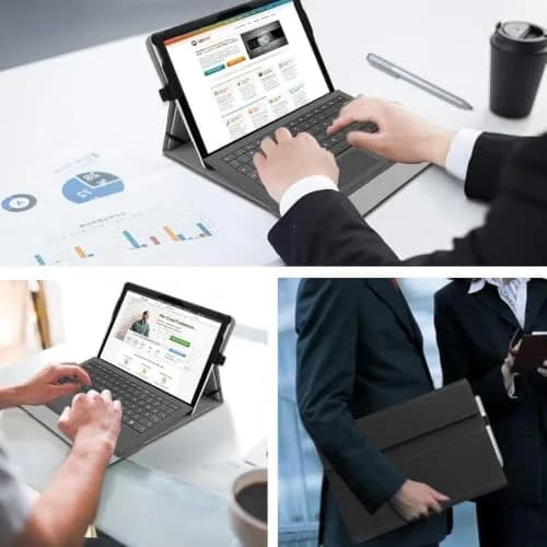 Fintie Case for 12.3 Inch Microsoft Surface Pro 7+/7/6/5/4/3 Tablet | Black, Synthetic Leather, Built-in Kickstand thumbnail 7
